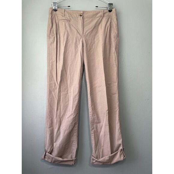 Talbots Pants Womens Size 10 Boyfriend Kahki Convertible Roll Tab Hiking Baggy - Picture 1 of 10
